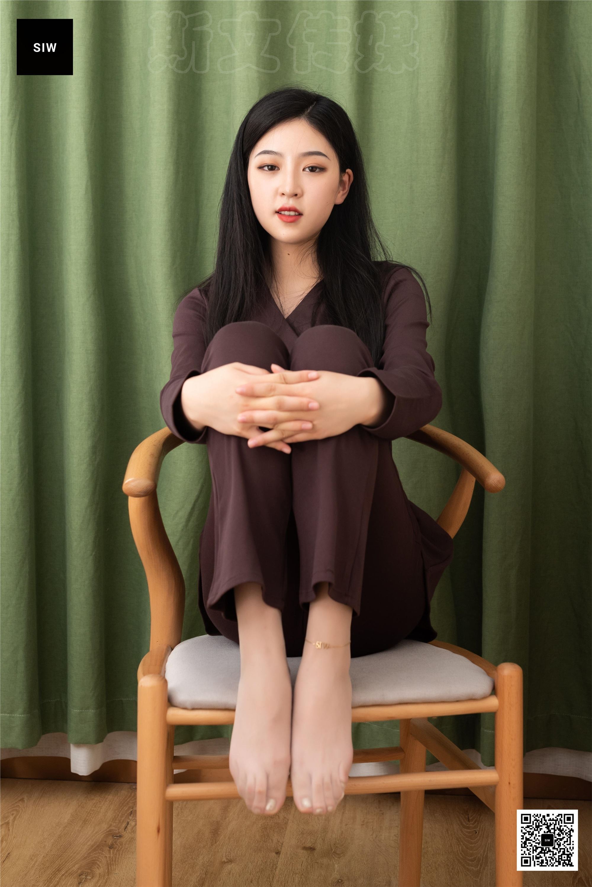 SIW斯文传媒 088 小谈 绛紫纯棉时尚修身九分裤套装